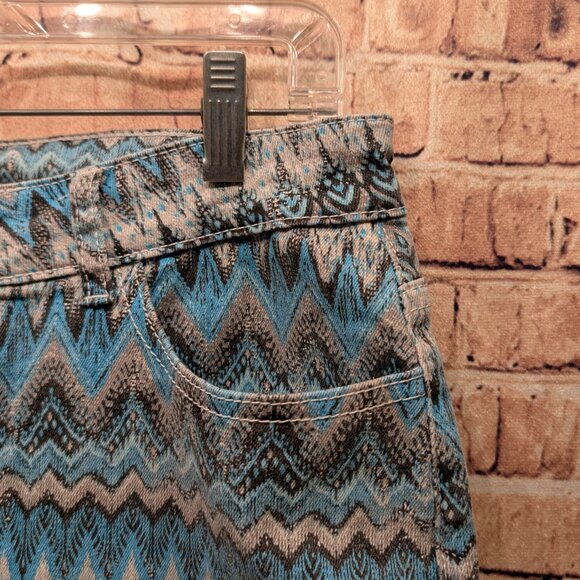 Masseys Blue/Black/White Patterned Pants Size 14 - Picture 6 of 13